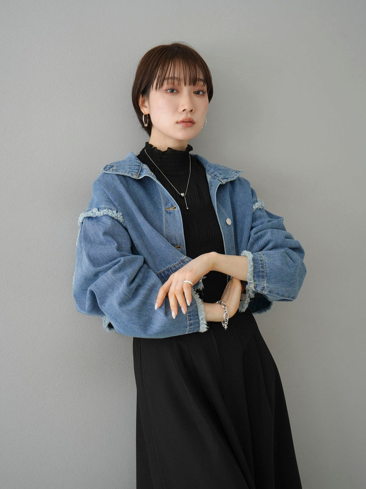 [SET] 2WAY denim stand collar jacket + 2WAY denim stand collar jacket (2set)