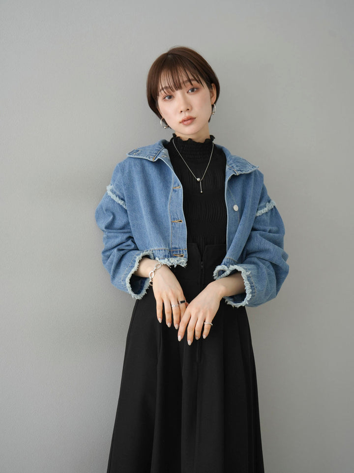 [SET] 2WAY denim stand collar jacket + 2WAY denim stand collar jacket (2set)