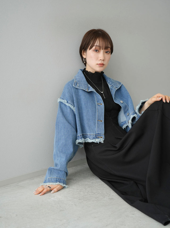 [SET] 2WAY denim stand collar jacket + 2WAY denim stand collar jacket (2set)