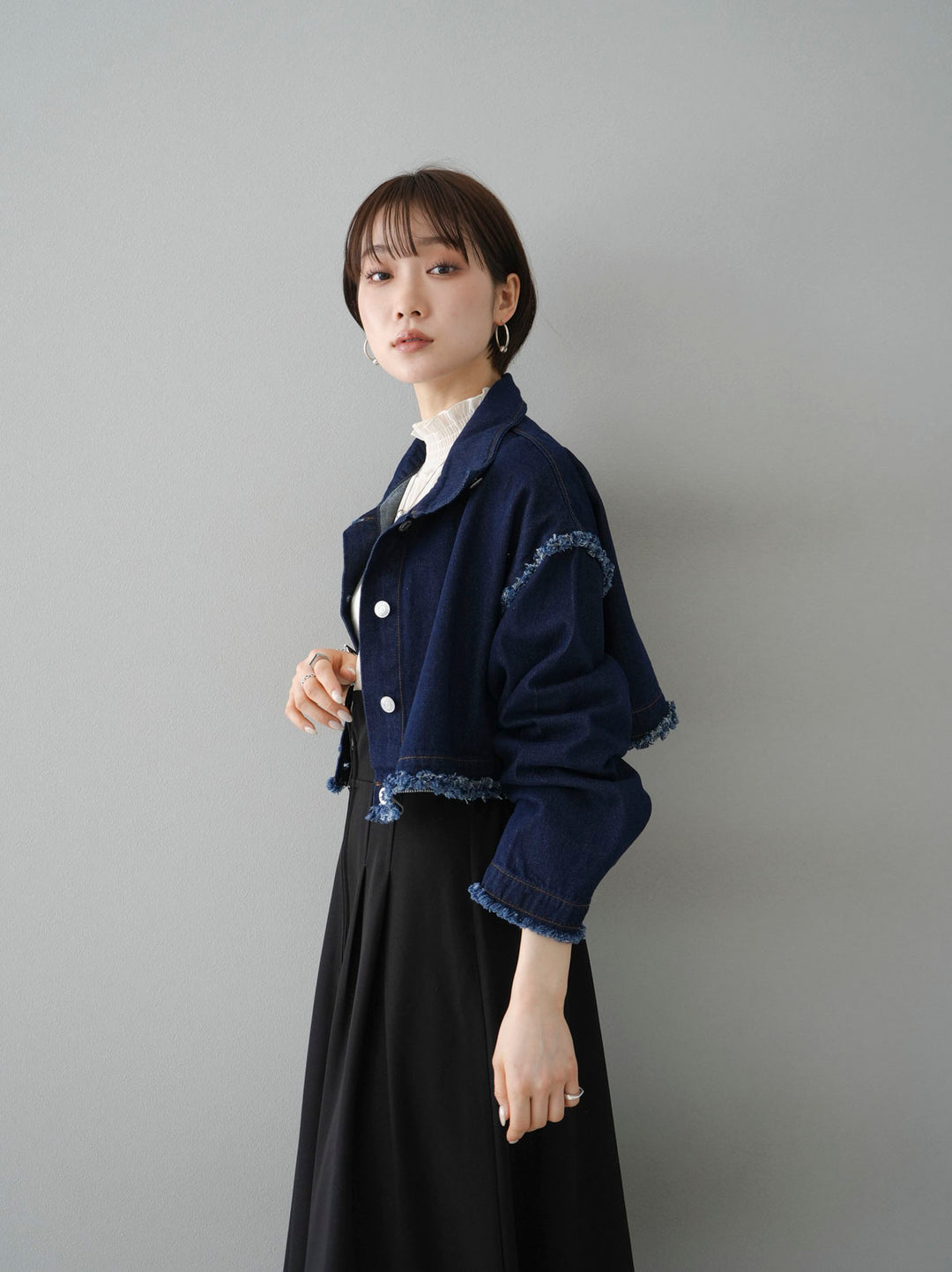 [SET] 2WAY denim stand collar jacket + 2WAY denim stand collar jacket (2set)