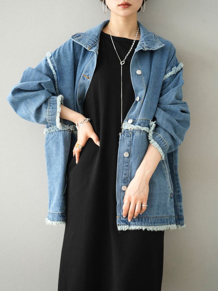 [SET] 2WAY denim stand collar jacket + 2WAY denim stand collar jacket (2set)