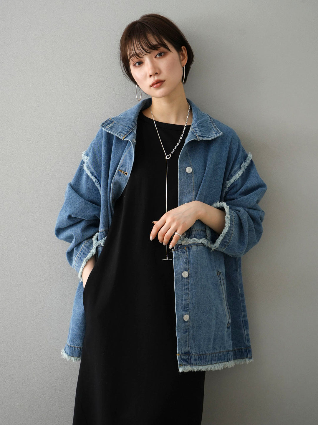 [SET] 2WAY denim stand collar jacket + 2WAY denim stand collar jacket (2set)