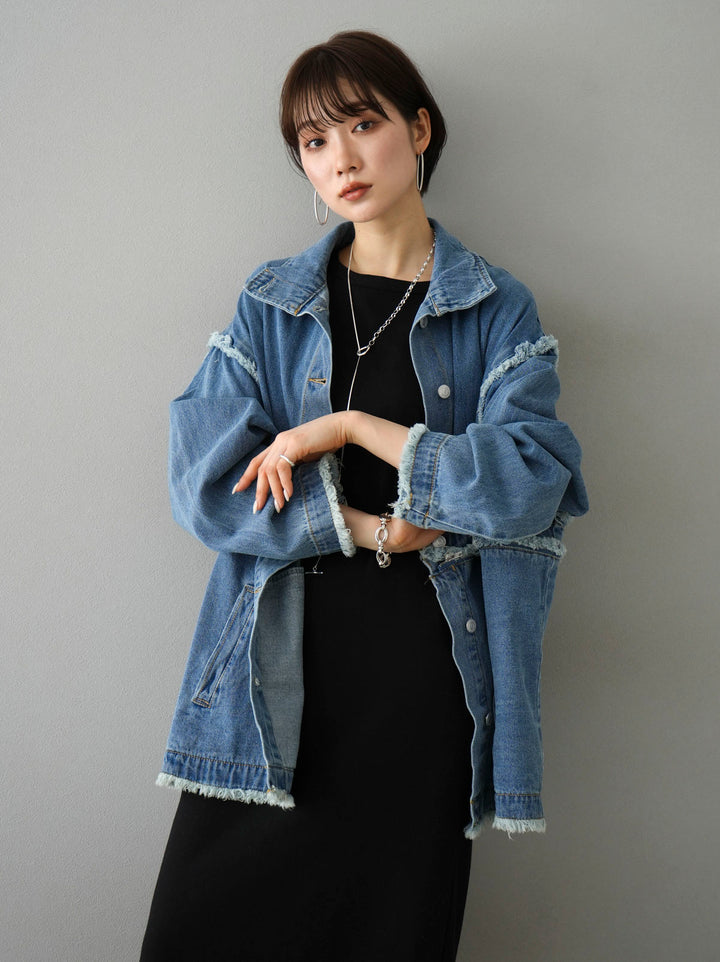 [SET] 2WAY denim stand collar jacket + 2WAY denim stand collar jacket (2set)