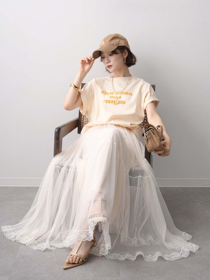 [SET]フロッキーロゴTEE+チュールレーススカート(2set)