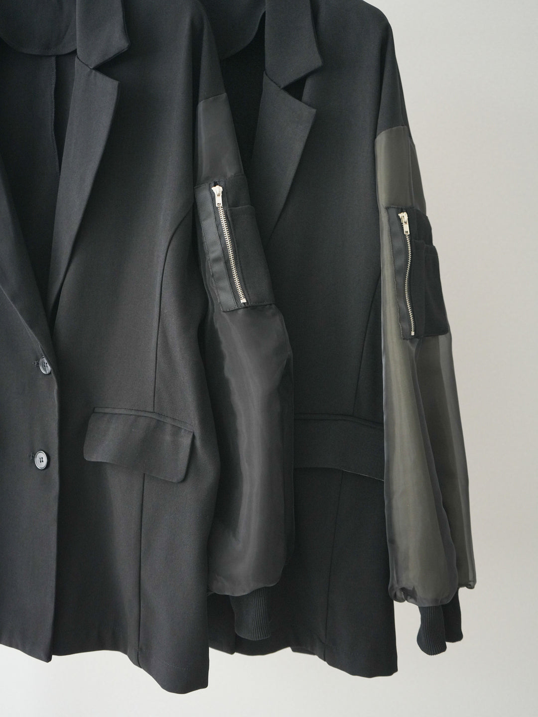 [SET]MA-1ドッキングデザインジャケット+カップ付テレコリブベアキャミソール+パネルレースイージーパンツ(3set)