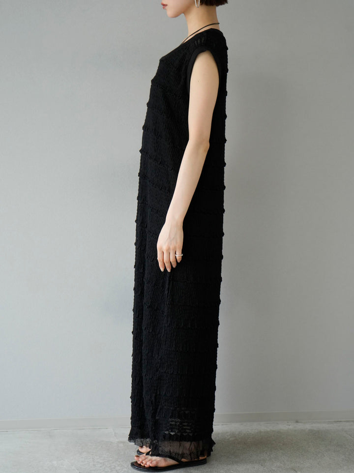 [Pre-order] Border Lace Sleeveless Dress/Black