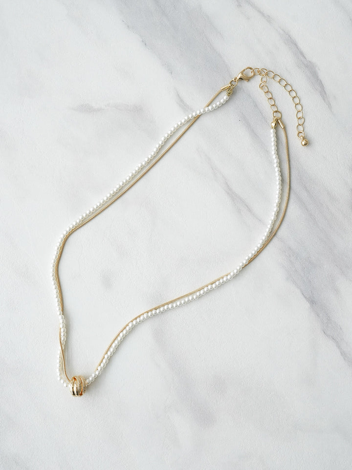 [SET]Vネック配色スリーブニットプルオーバー+選べるアクセセット(2set)