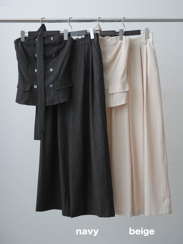 [SET]ダブルボタンビスチェトップス＆ドレープタックパンツSET UP(2SET)+ダブルボタンビスチェトップス＆ドレープタックパンツSET UP(2SET)(2set)