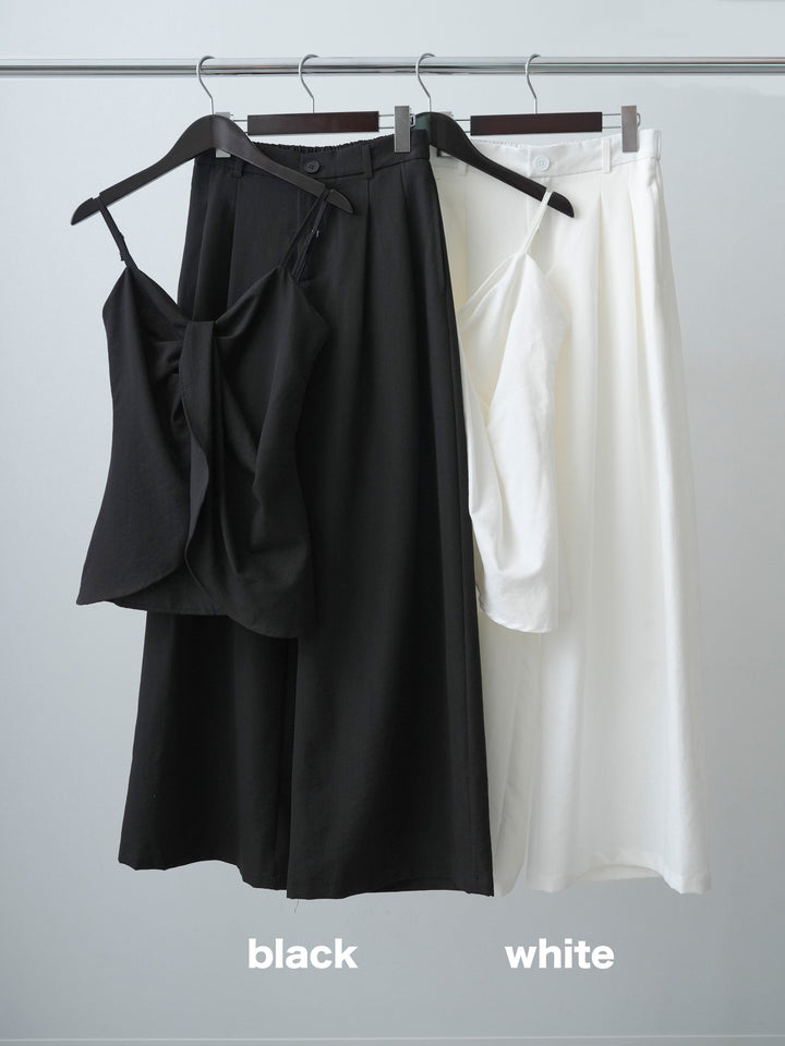 [SET]リボンデザインビスチェ＆タックワイドパンツSET UP(2SET)+リボンデザインビスチェ＆タックワイドパンツSET UP(2SET)(2set)