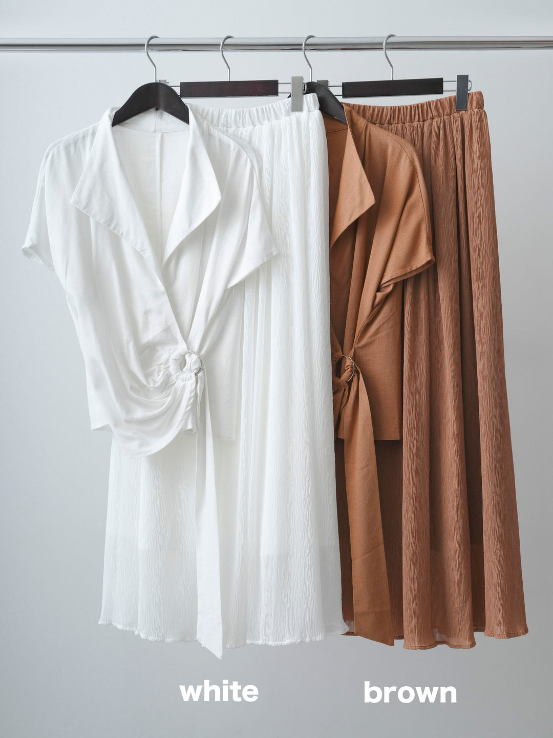 [SET]リングカシュクールブラウス＆フレアスカートSET UP(2SET)+リングカシュクールブラウス＆フレアスカートSET UP(2SET)(2set)