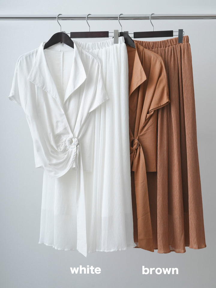 [SET]リングカシュクールブラウス＆フレアスカートSET UP(2SET)+リングカシュクールブラウス＆フレアスカートSET UP(2SET)(2set)