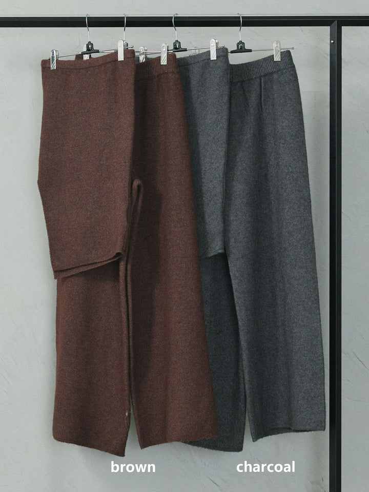 【Allure】[SET]ニットベアトップ＆ワイドパンツSET UP+ニットロングガウン(2set)