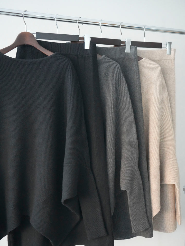 [SET]ウール混ドルマンニット&スカートSET UP+ウール混ドルマンニット&スカートSET UP(2set)