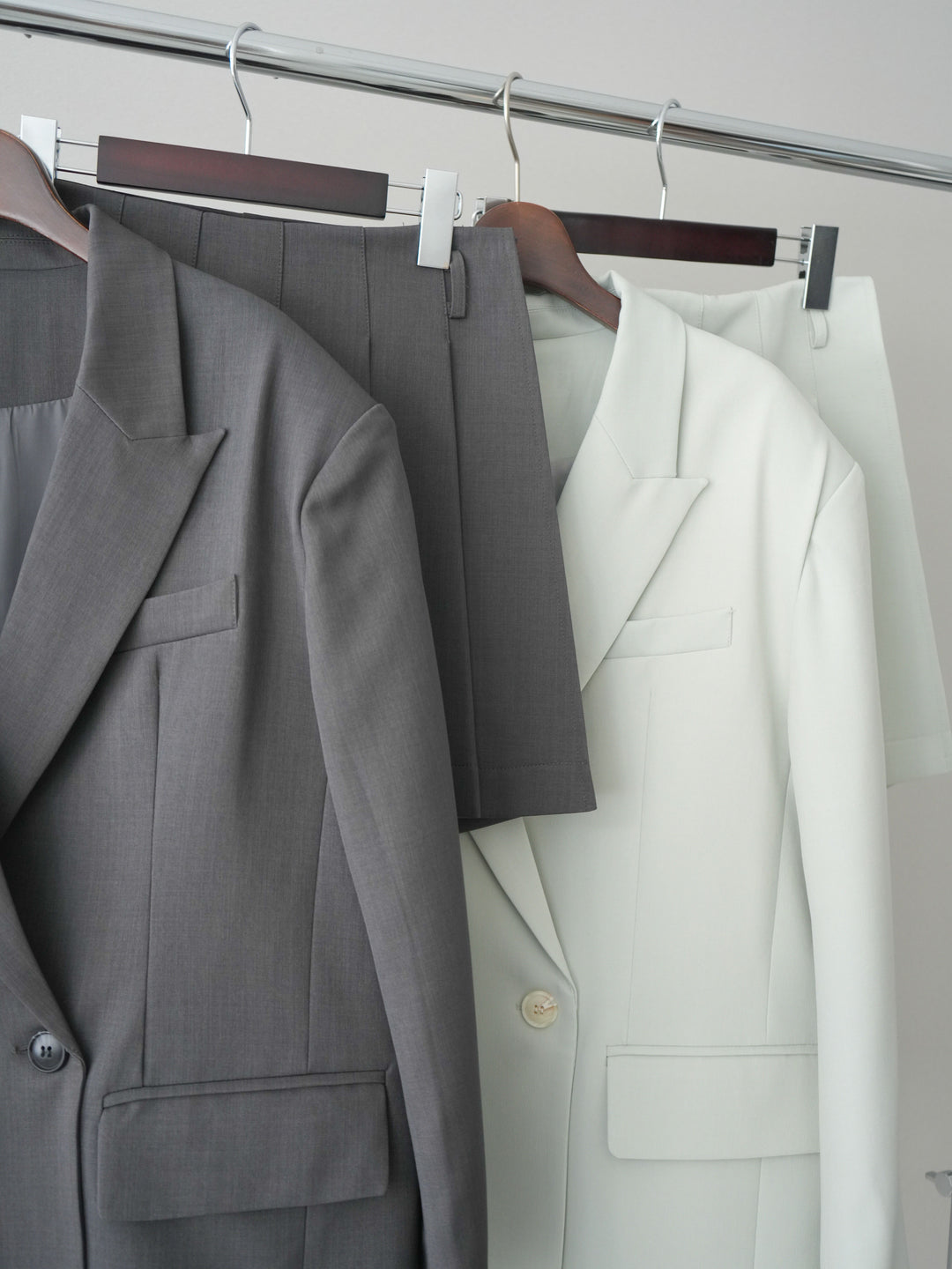 [SET]オーバージャケット＆キュロットSETUP+ビックカラーラッフルレーストップス(2set)