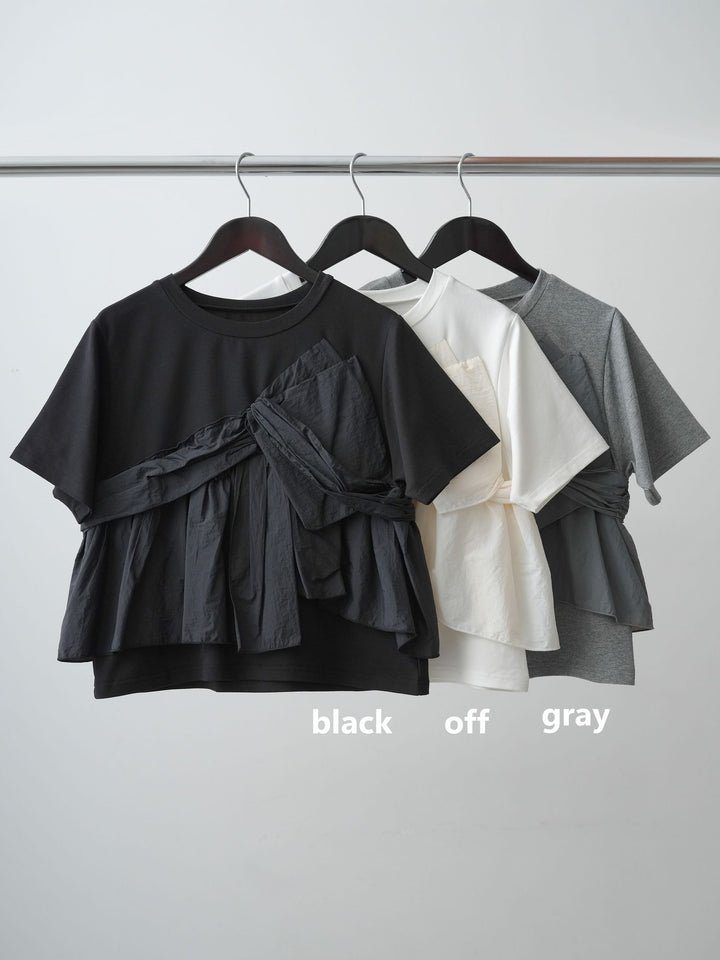 [SET]ナイロンドッキングツイストTEE +ナイロンドッキングツイストTEE (2set)