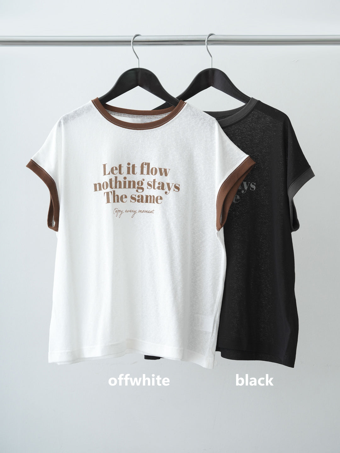 [SET]シアースラブバイカラーフレンチTEE+レースヘムサテンIラインスカート(2set)