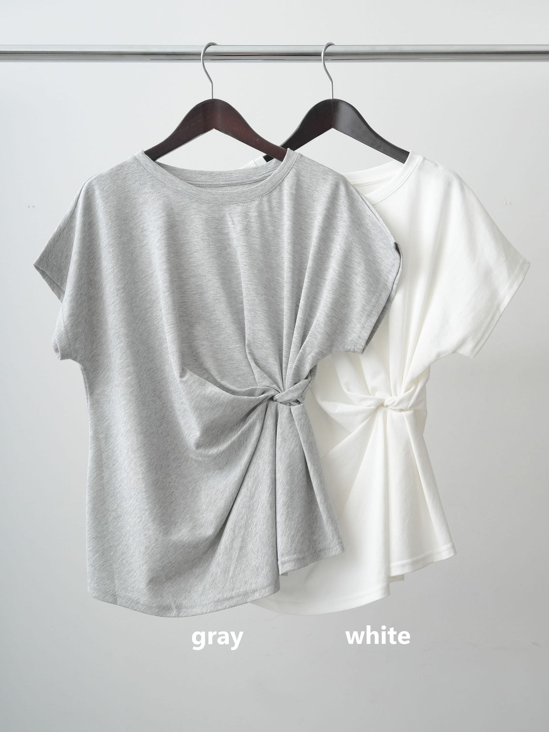[SET]サイドノットTEE+ポーチベルト付サイドビジュータックワイドパンツ(2set)