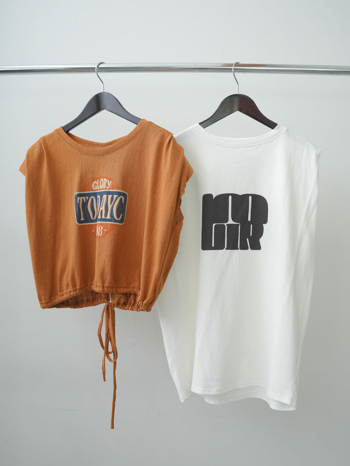[SET]ヴィンテージロゴドロストTEE+ショルダータックノースリーブオーバーTEE(2set)