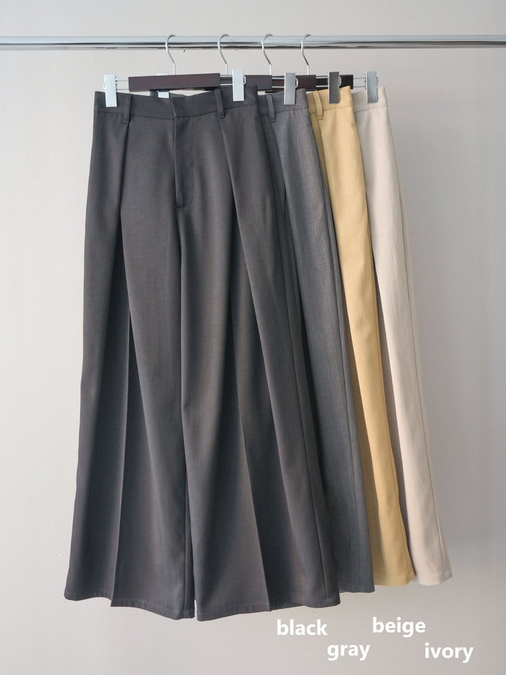 [SET]ブロードティアードショートシャツ+TRツイルデザインタックワイドパンツ(2set)