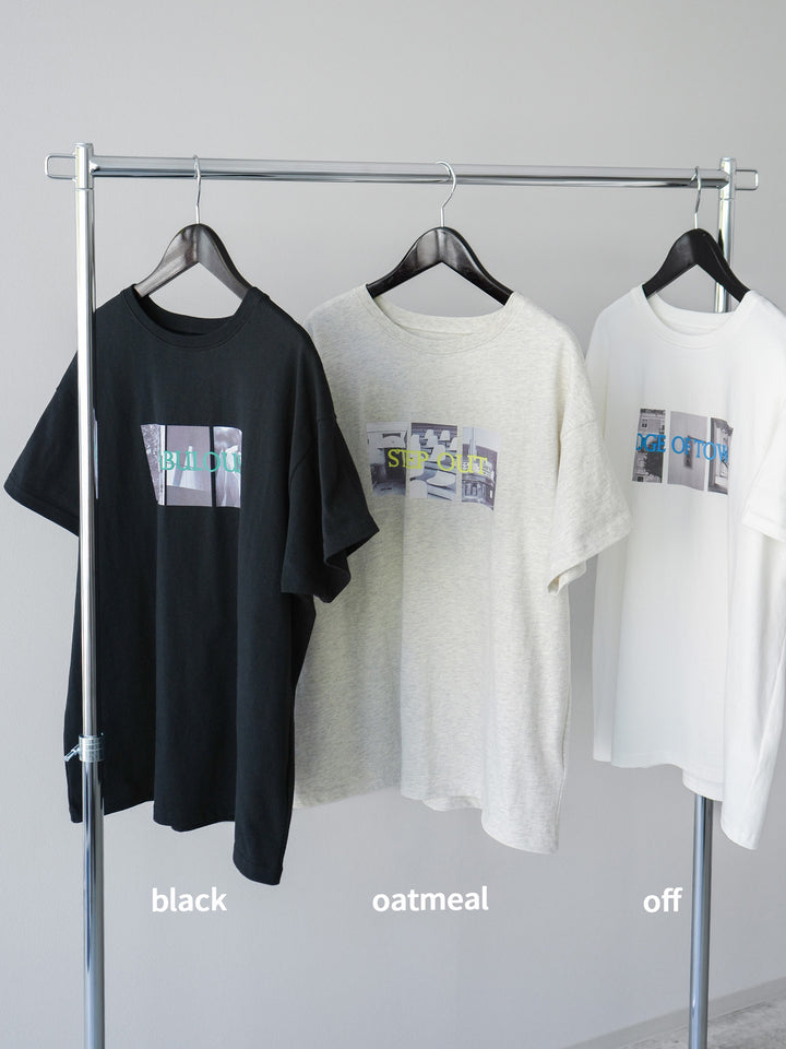 [SET]ネオンロゴコラージュフォトプリントオーバーTシャツ+ネオンロゴコラージュフォトプリントオーバーTシャツ(2set)