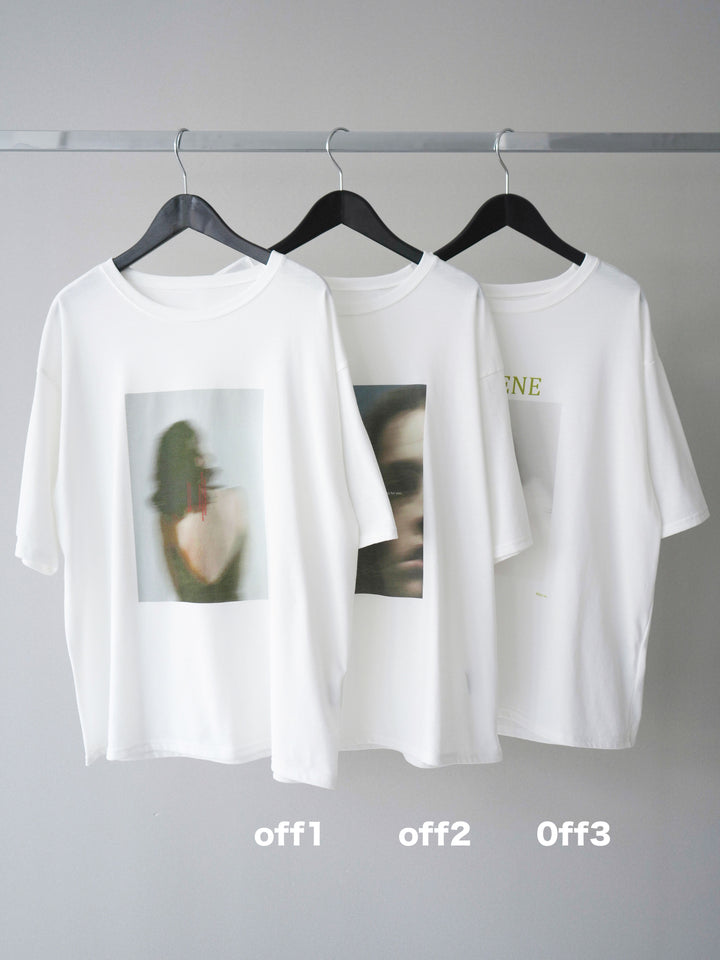 [SET]ブラーアートフォトTシャツ+シアーレースマキシスカート(2set)