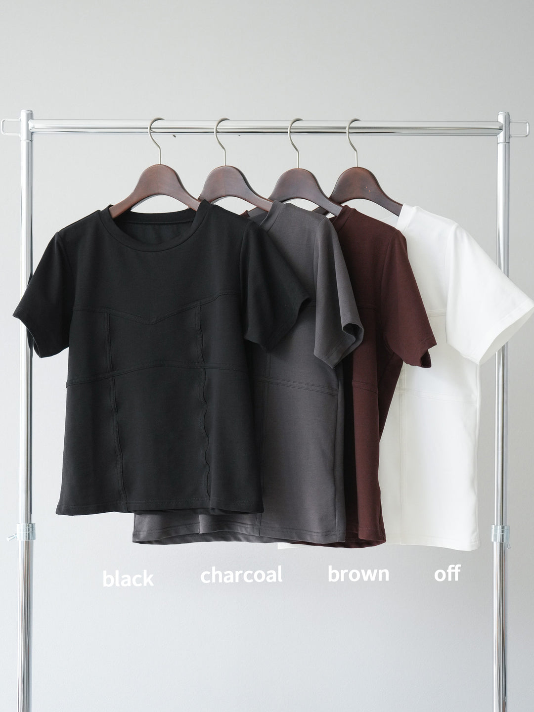 [SET]ビスチェデザインTシャツ+ジップタックワイドパンツ(2set)