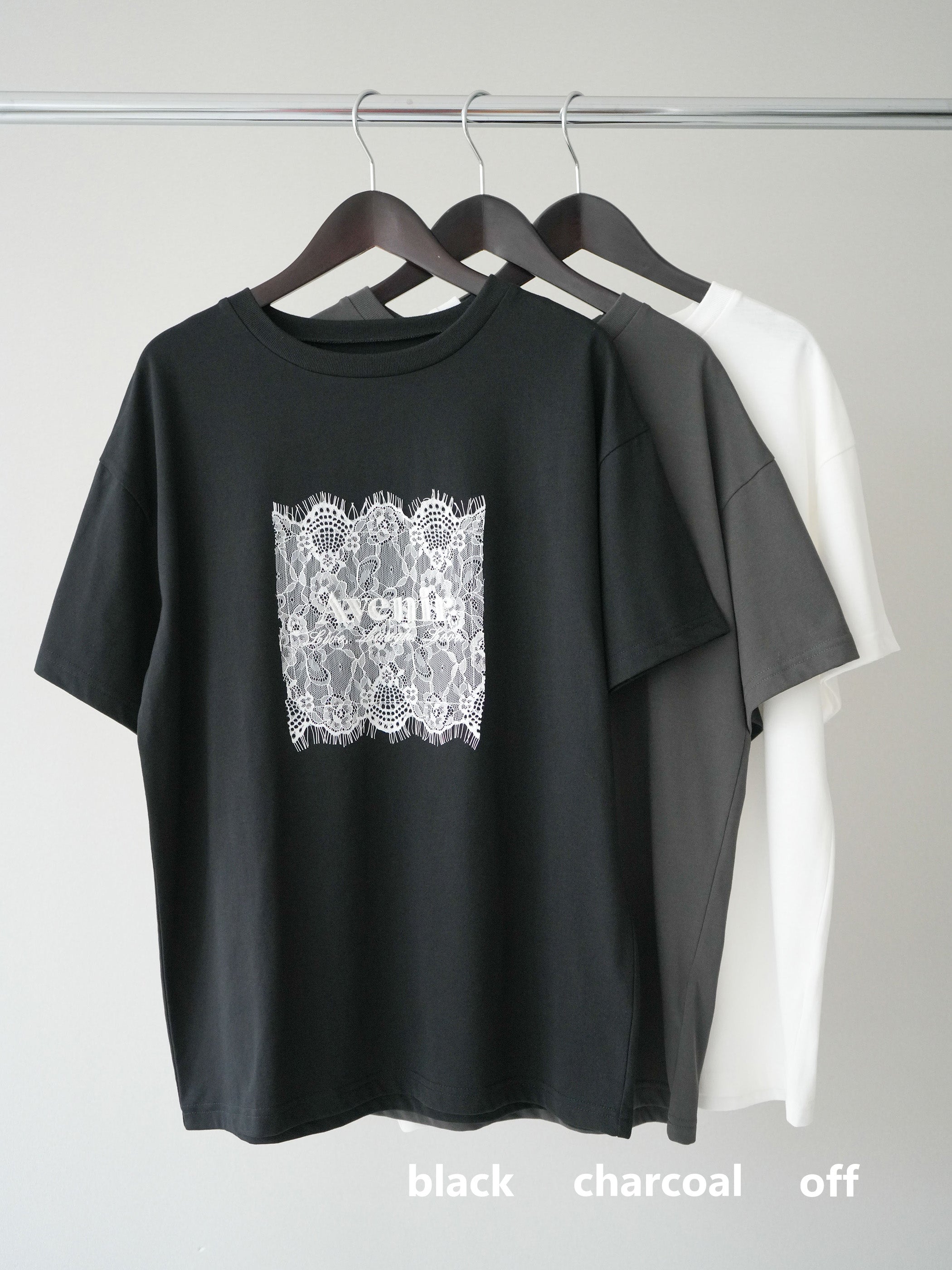 SET]レースコラージュロゴTシャツ+ベルト付センターギャザーワイド