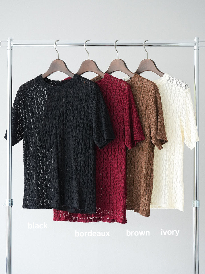 [SET]カットレースTシャツ+選べるアクセセット(2set)