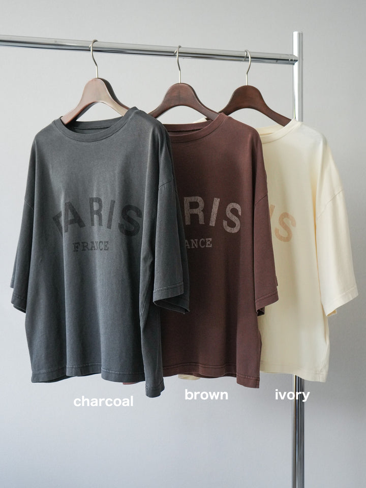 [SET]ピグメントロゴプリントTシャツ+2WAYデザインスウェットパンツ+チュールドッキングチェック柄オーバーサイズシャツ(3set)