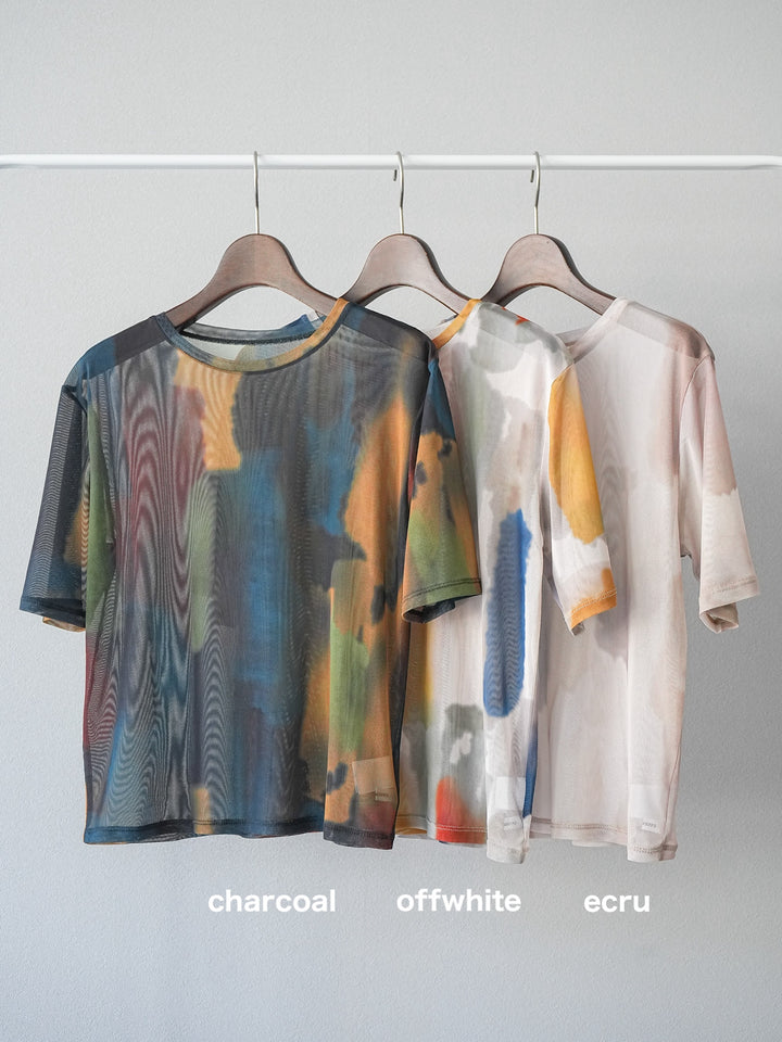 [SET]水彩アートシアーTシャツ+水彩アートシアーTシャツ(2set)