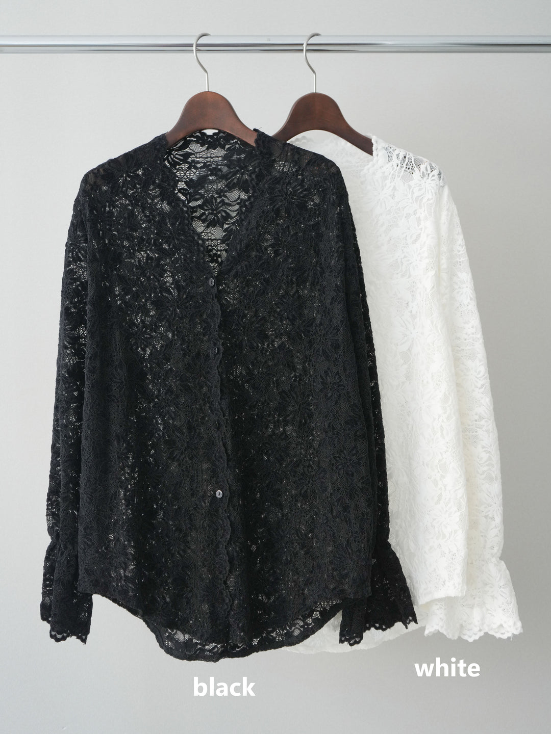 [SET]Vネックレースブラウス+裏起毛カットオフカーブデニムパンツ(2set)