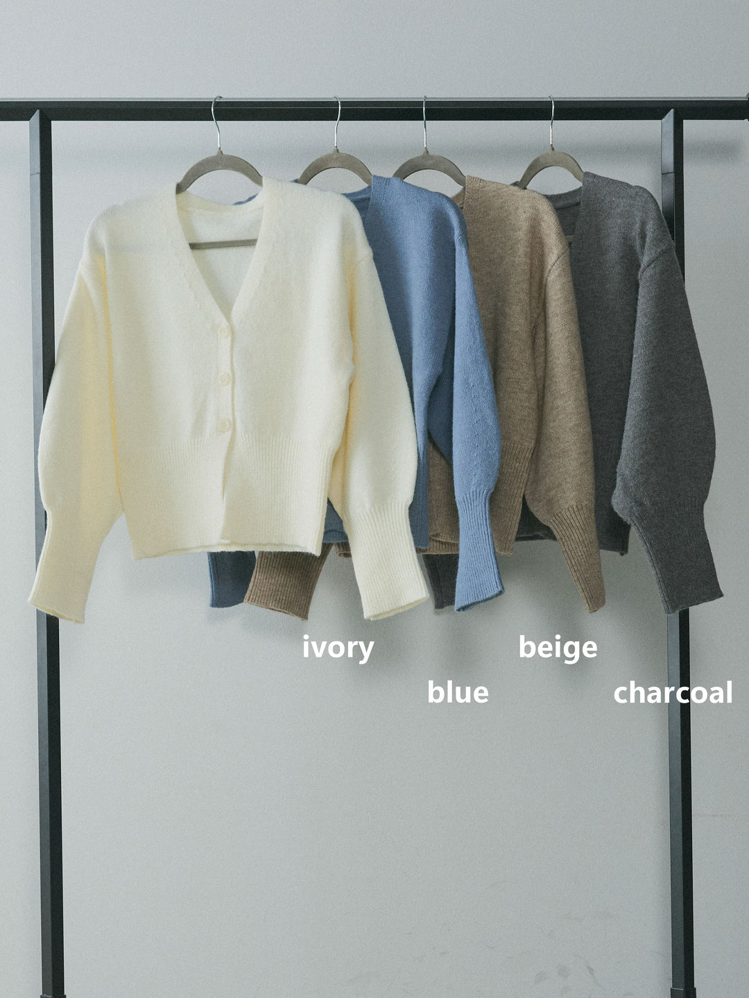 【Allure】[SET]アルパカタッチVネックカーディガン+スカーフ付ワイドパンツ(2set)