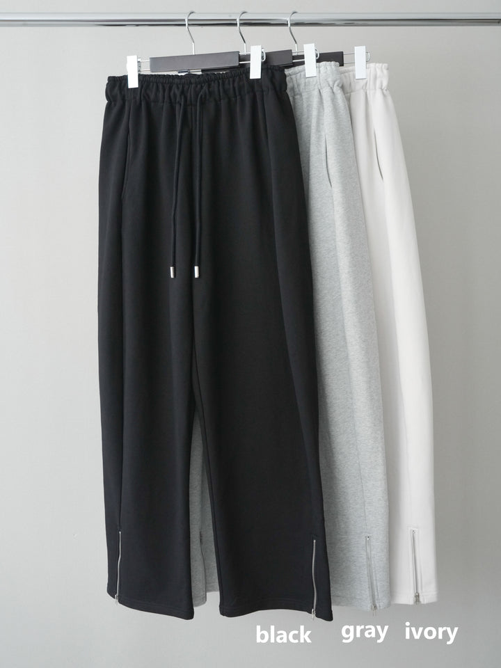 [SET]チュールレイヤードツイードクロップドジャケット+裾ZIPスエットワイドパンツ(2set)