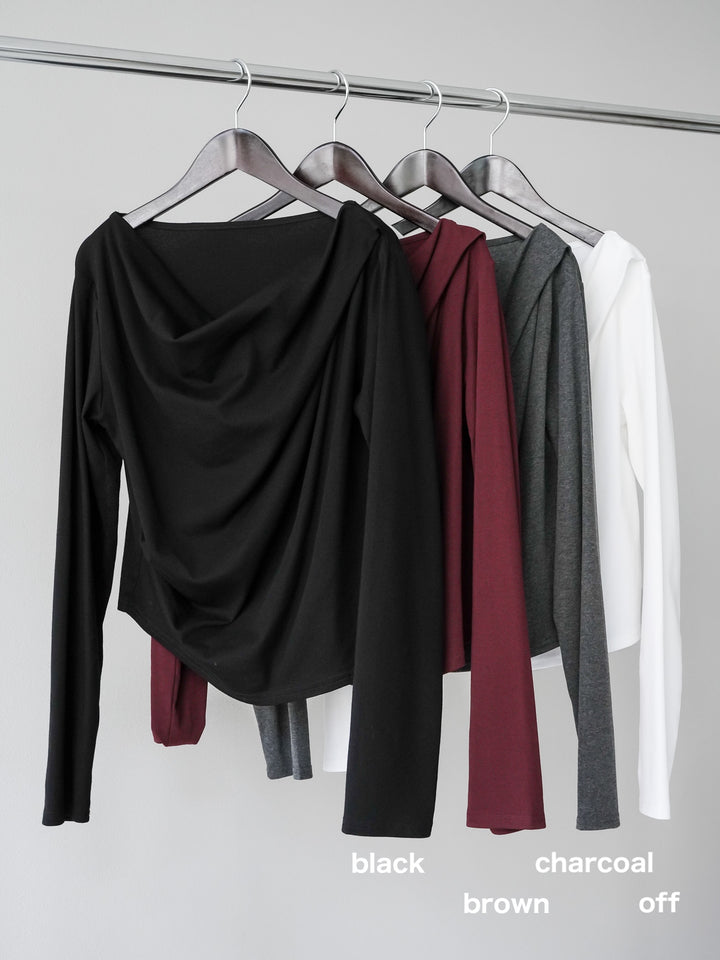 [SET]ドレープデザインカットソー+ドレープデザインカットソー(2set)