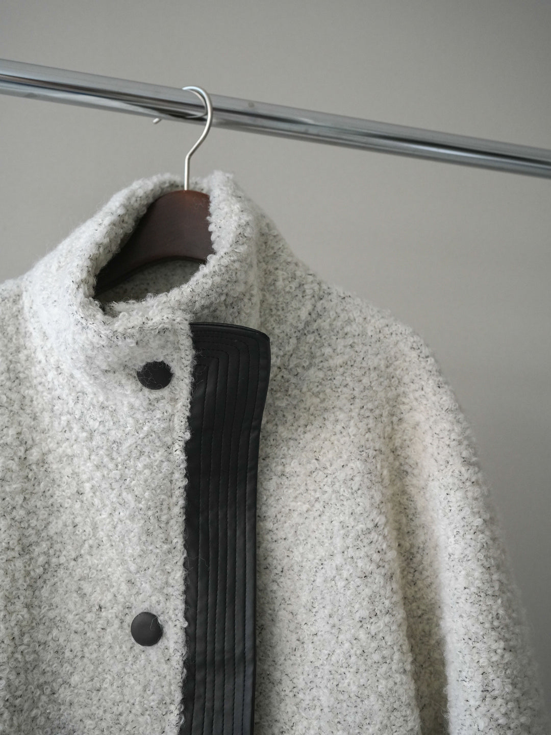 [SET]レザー切替ブークレブルゾン+ブークレミニスカート(2set)