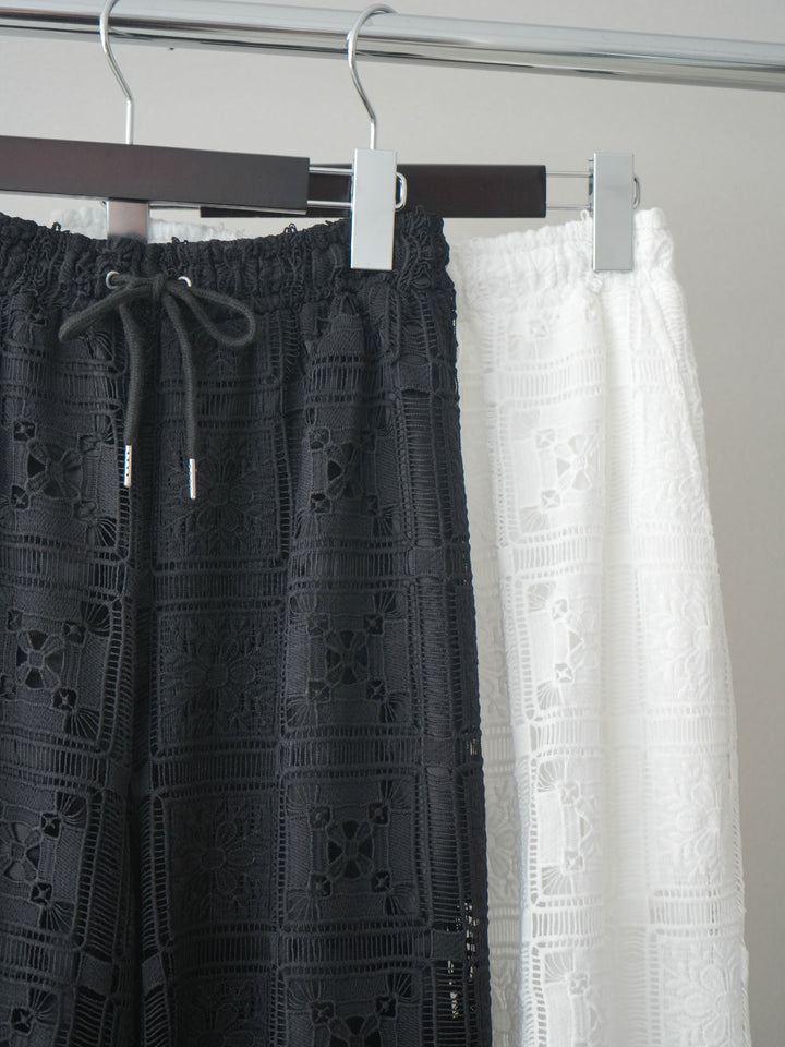 [SET]2wayベーシックルーズシャツ+パネルレースイージーパンツ(2set)