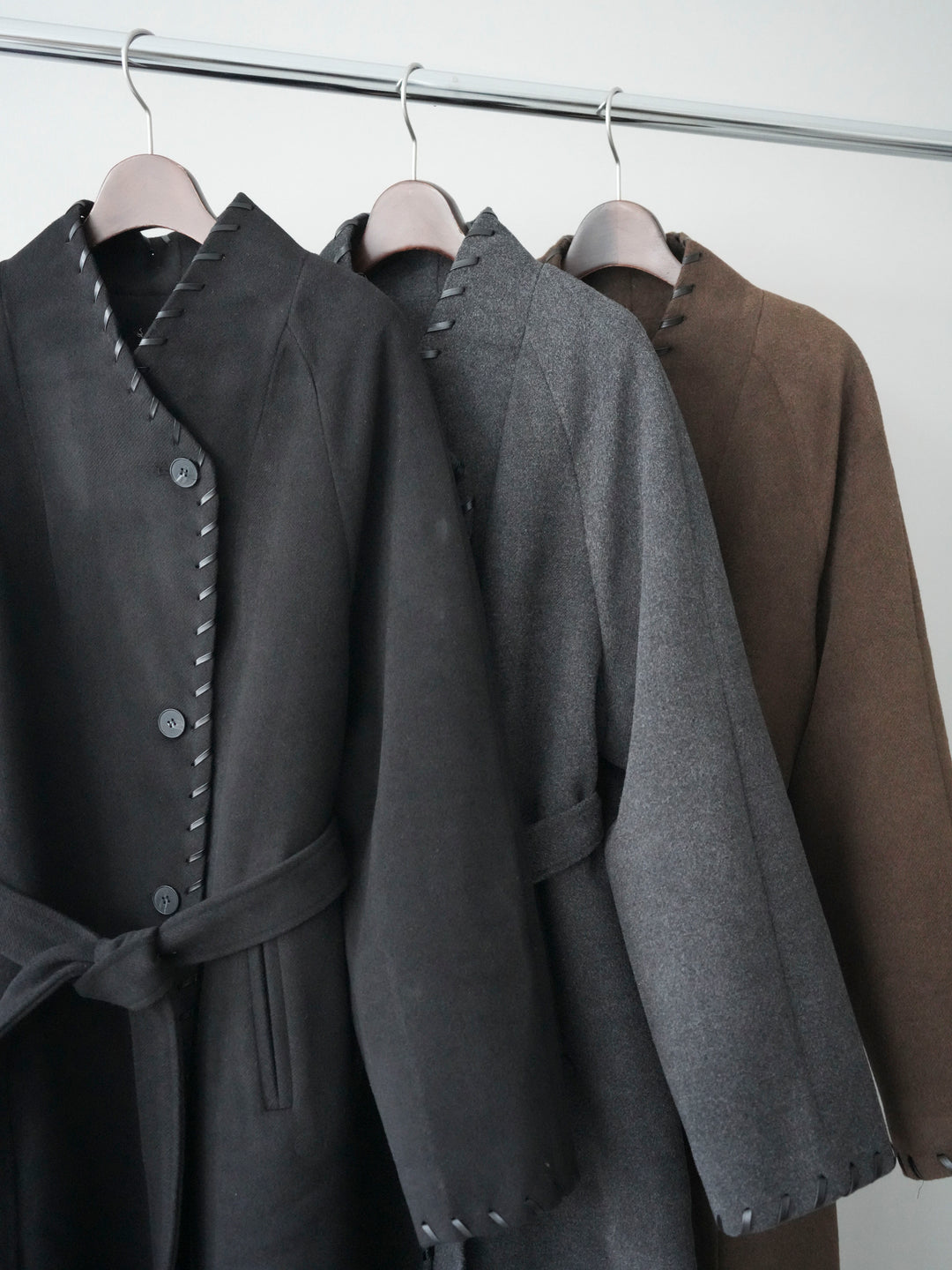 [SET]ハンドステッチ裏中綿ロングコート+ハンドステッチ裏中綿ロングコート(2set)