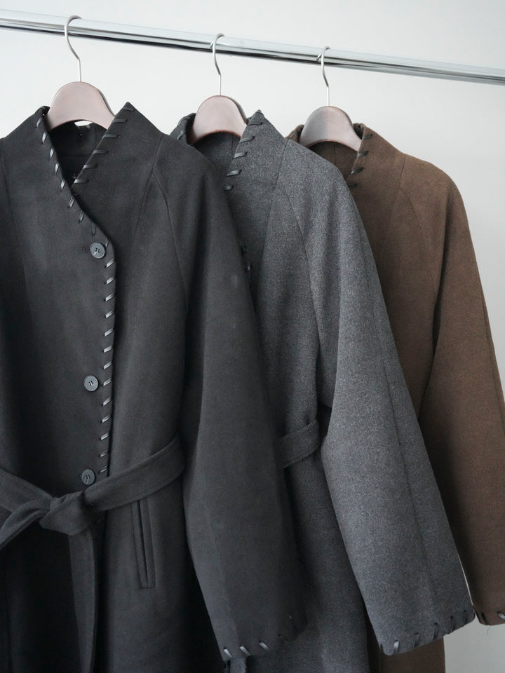 [SET]ハンドステッチ裏中綿ロングコート+ハンドステッチ裏中綿ロングコート(2set)