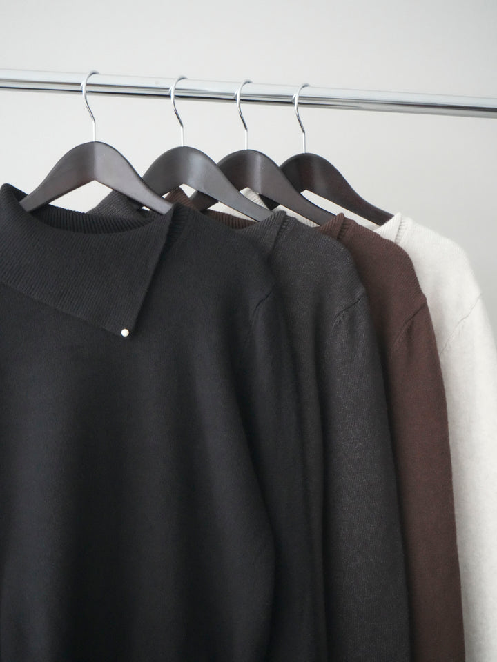 [SET]袖レースパール付き配色ニットトップス+テープベルトタックバギーパンツ(2set)