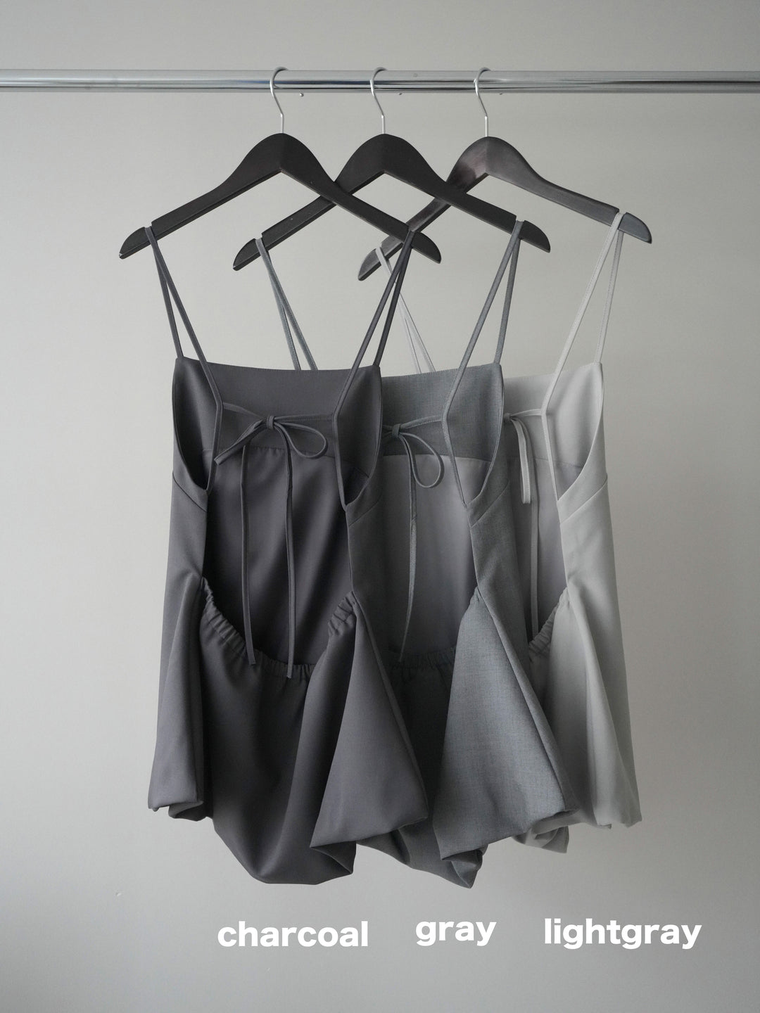 [SET]バックリボンバルーンチュニックキャミ+サイドレースポンチワイドパンツ(2set)