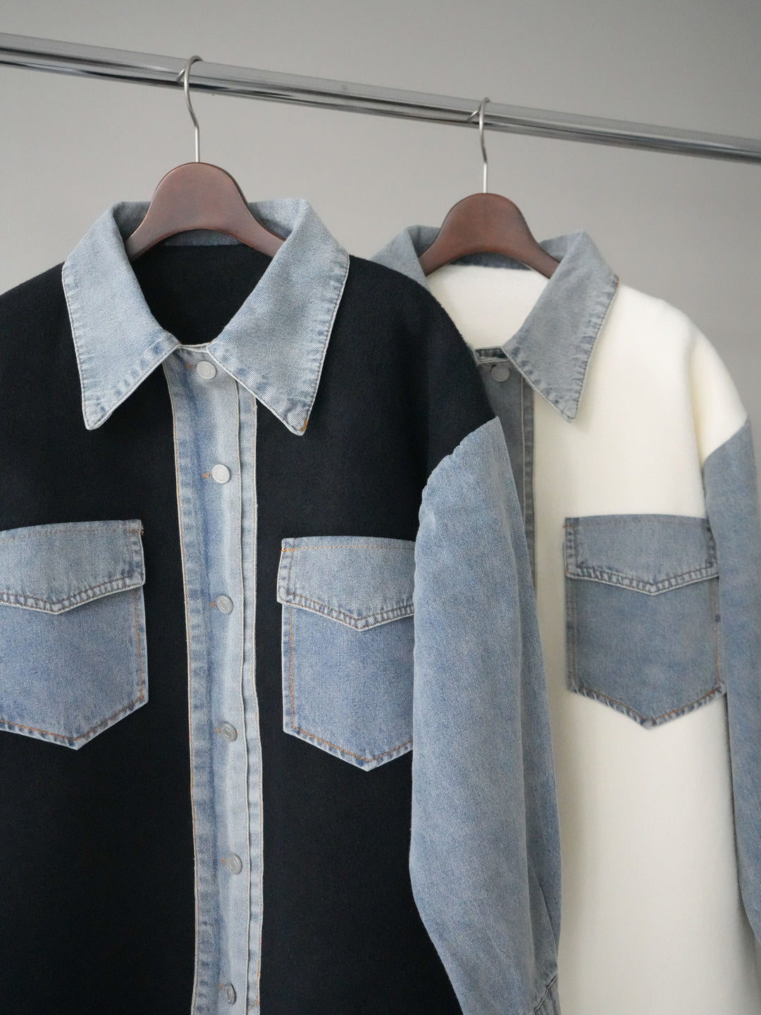 [SET]デニム襟ダブルフェイスニットカーディガン+2WAYデザインスウェットパンツ(2set)