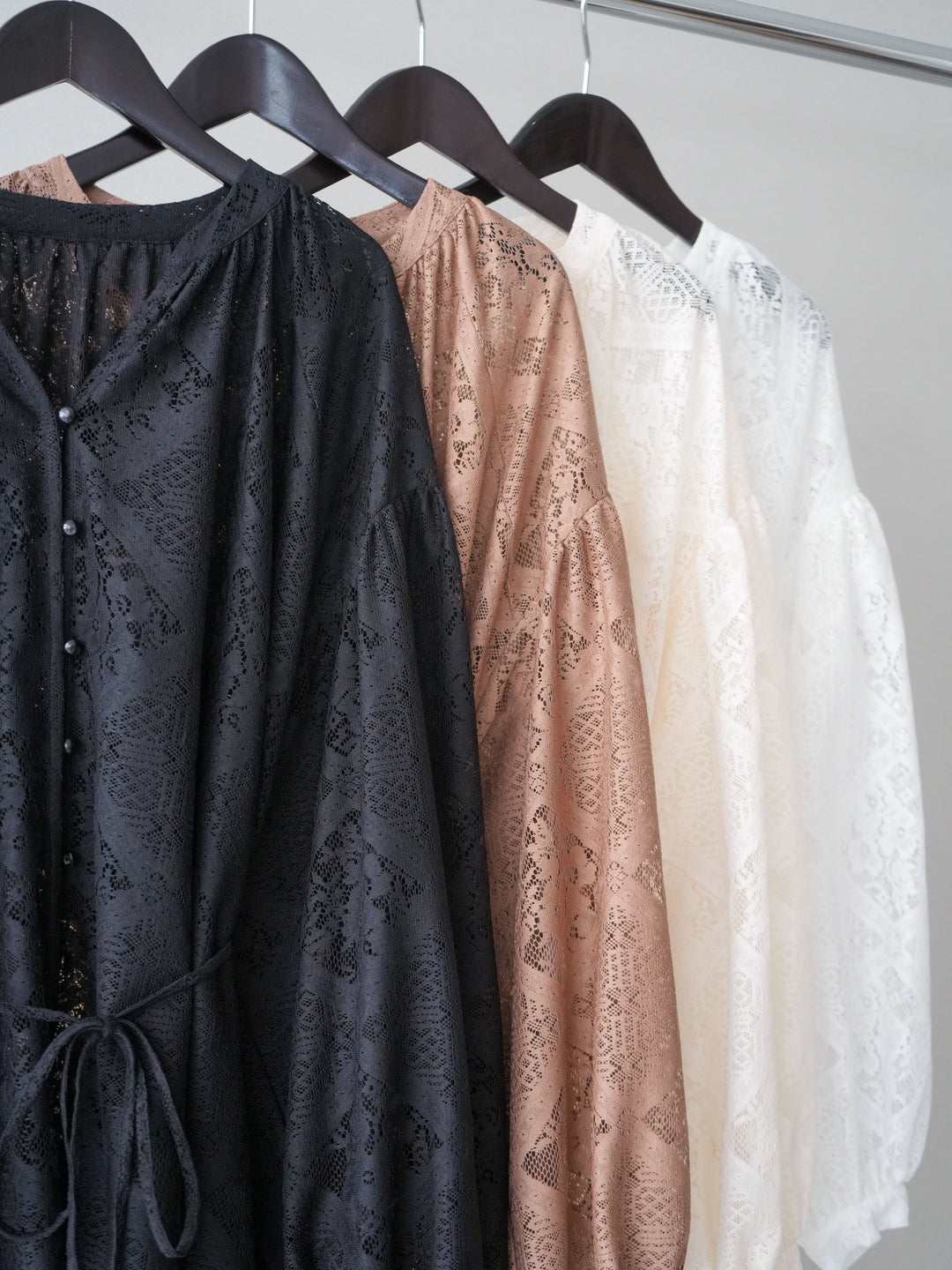 [SET]シアーレースロングガウン+シアーレースイージーパンツ(2set)