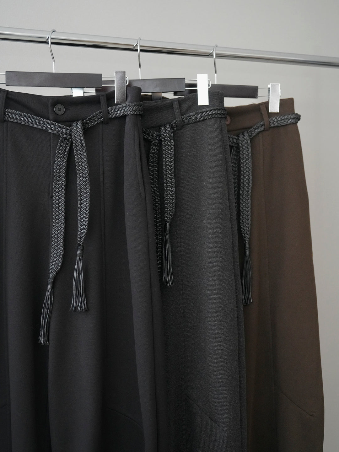 [SET]畦編みボトルネックZIPニットカーディガン+ベルト付裏起毛センターシームカーブパンツ(2set)