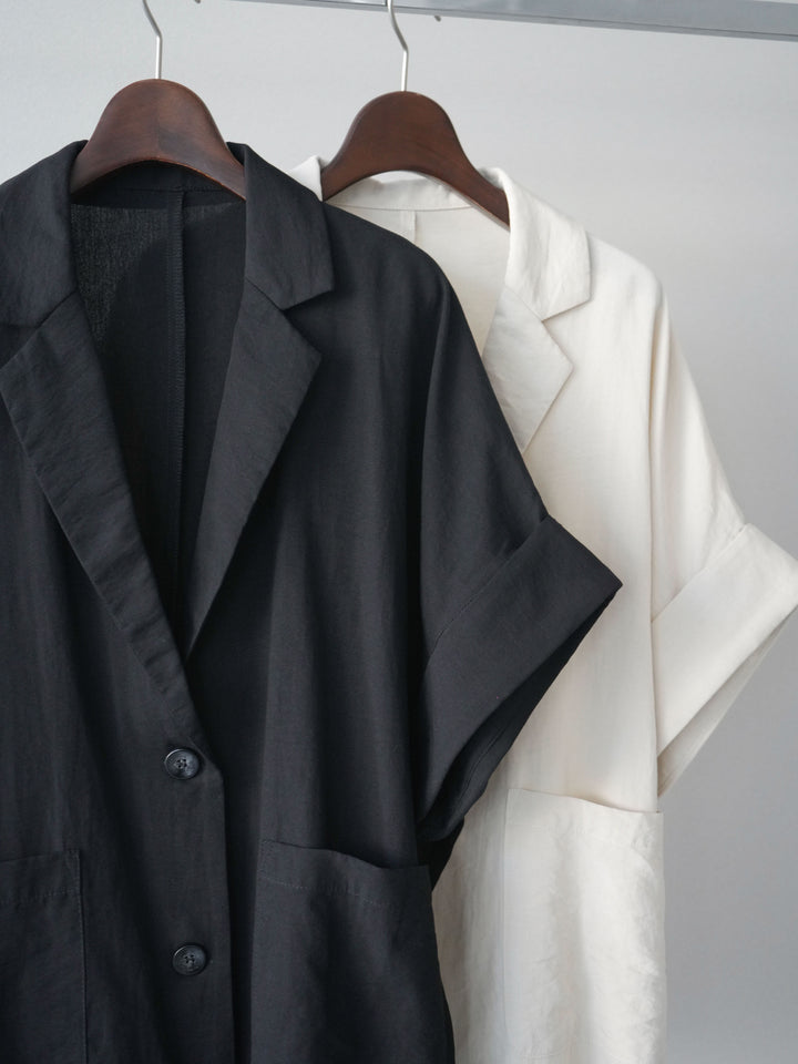 [SET]ハーフスリーブオーバージャケット+リラックスワイドパンツ(2set)