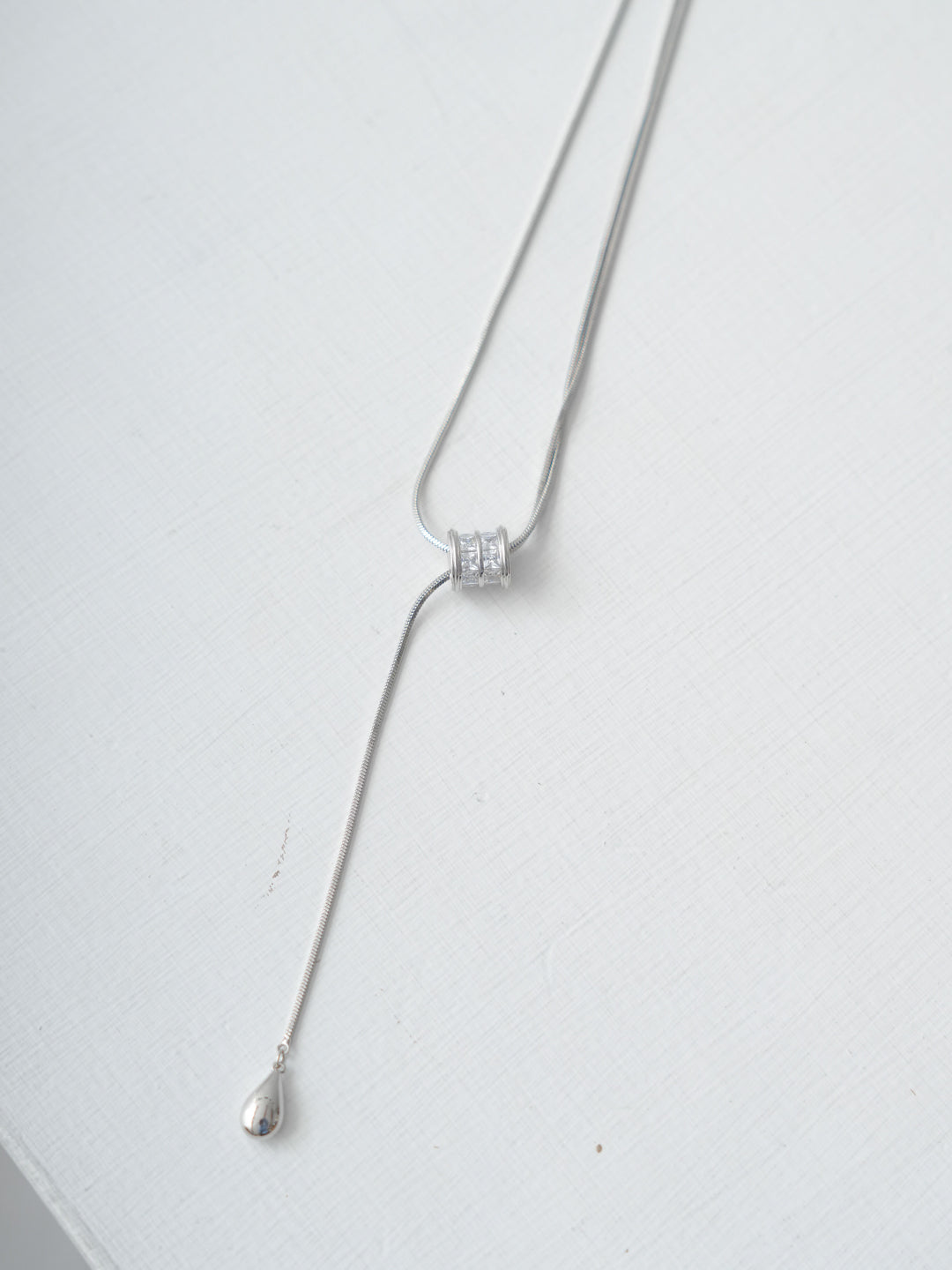 [予約]ビジュースライドドロップネックレス/silver