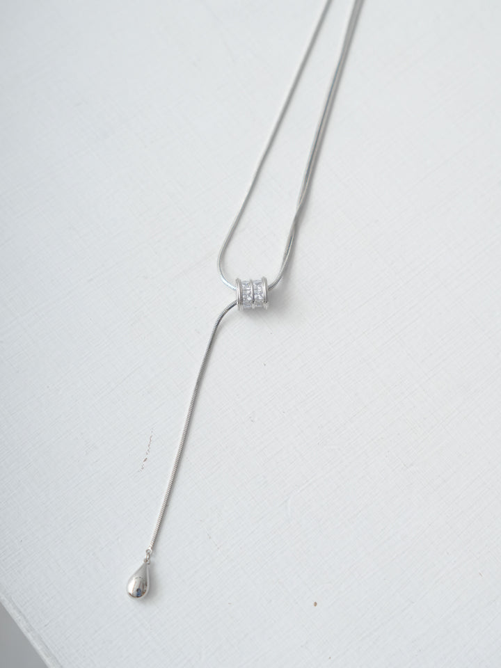 [予約]ビジュースライドドロップネックレス/silver