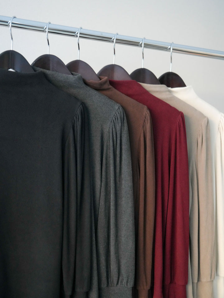 [SET]プチネックパワーショルダー起毛トップス+プチネックパワーショルダー起毛トップス(2set)