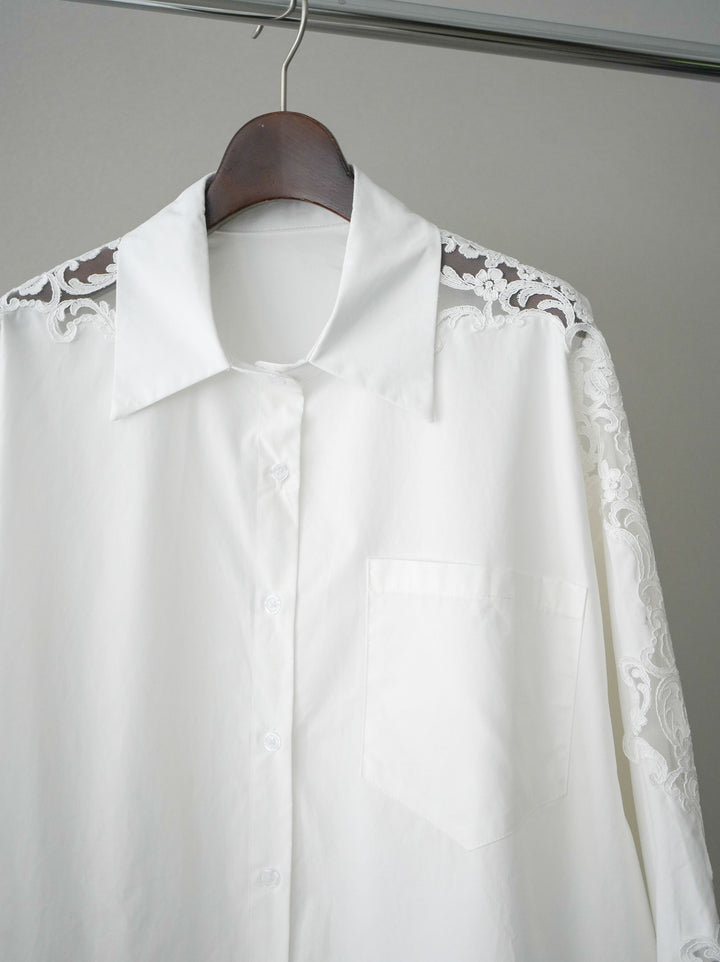 [SET]アームレースブロードシャツ+2WAYデザインスウェットパンツ(2set)