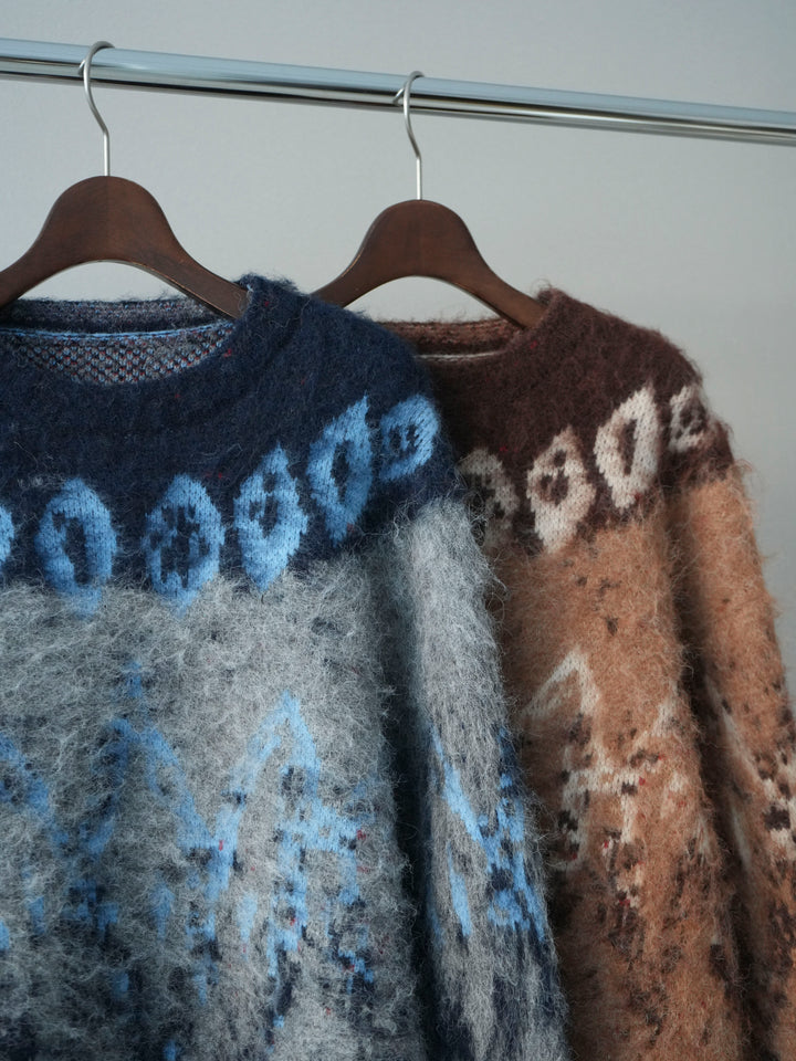 [SET]シャギーニュアンス柄ニットプルオーバー+シャギーニュアンス柄ニットプルオーバー(2set)