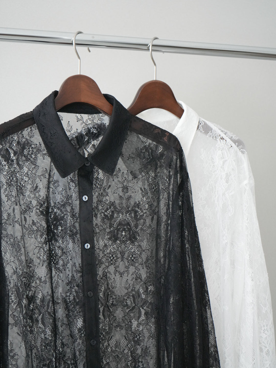 [SET]総レースボリュームスリーブシャツ+総レースボリュームスリーブシャツ(2set)